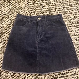 Navy Blue Corduroy Skirt